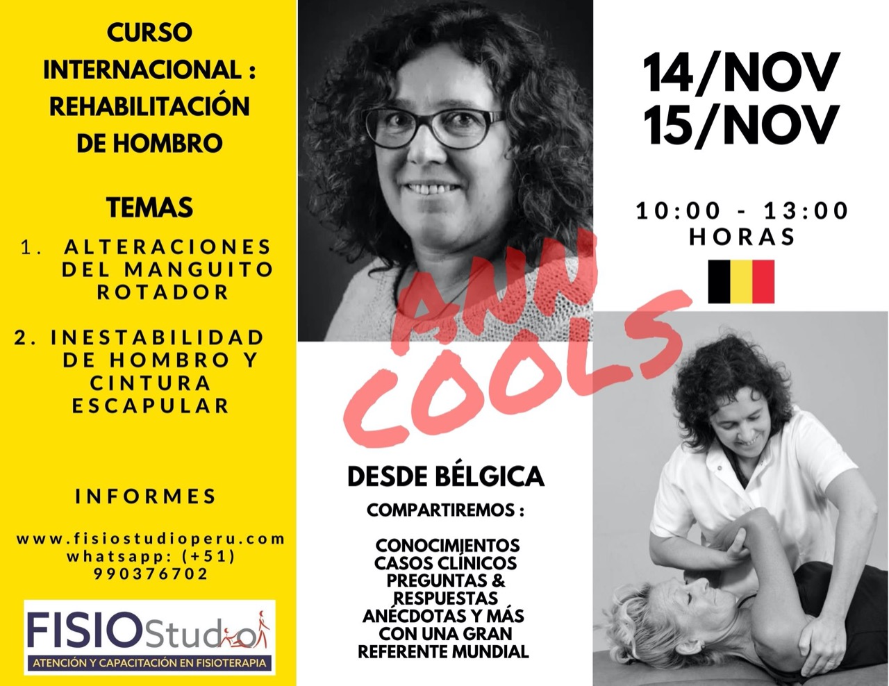 CURSO INTERNACIONAL: REHABILITACIÓN DE HOMBRO - ANN COOLS
