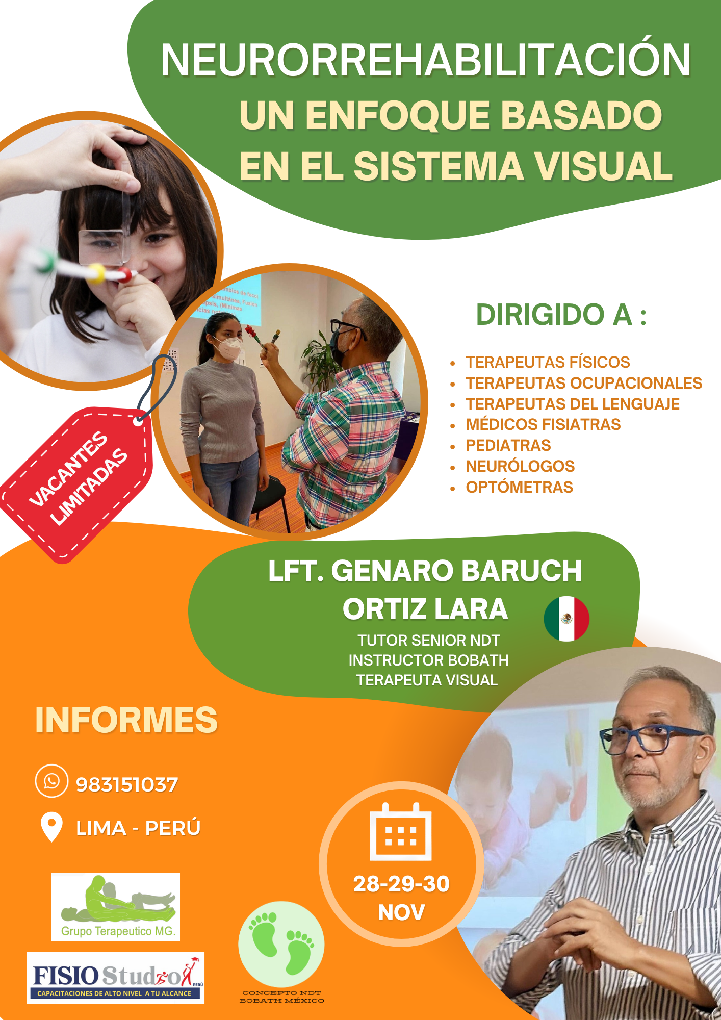Flyer nutrición llamativo naranja y verde